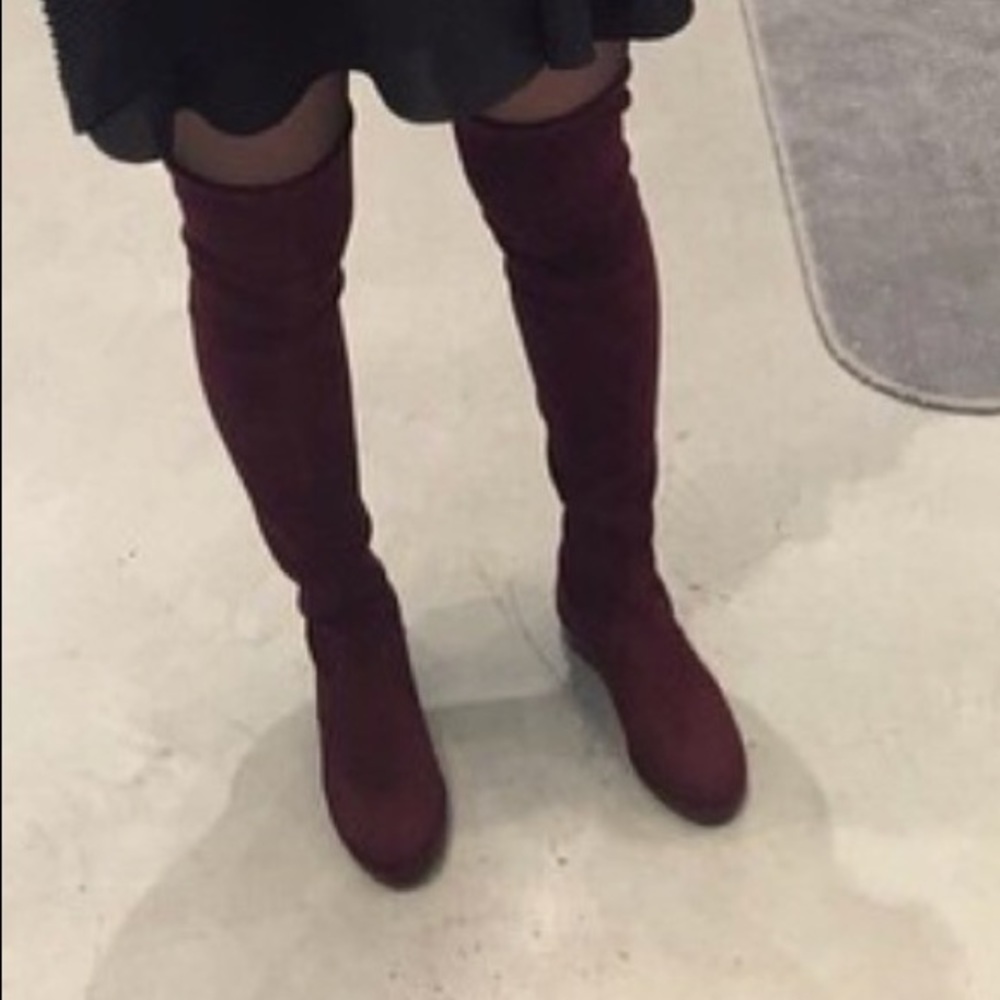 Stuart Weitzman Burgundy Lowland boots
